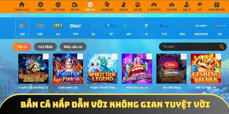 Bắn cá hấp dẫn với không gian tuyệt vời Bắn cá hấp dẫn với không gian tuyệt vời