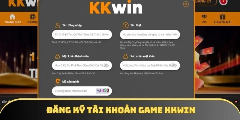 Hướng dẫn quy trình đăng ký tài khoản game KKWIN Hướng dẫn quy trình đăng ký tài khoản game KKWIN