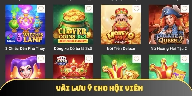 Vài lưu ý cho hội viên Vài lưu ý cho hội viên